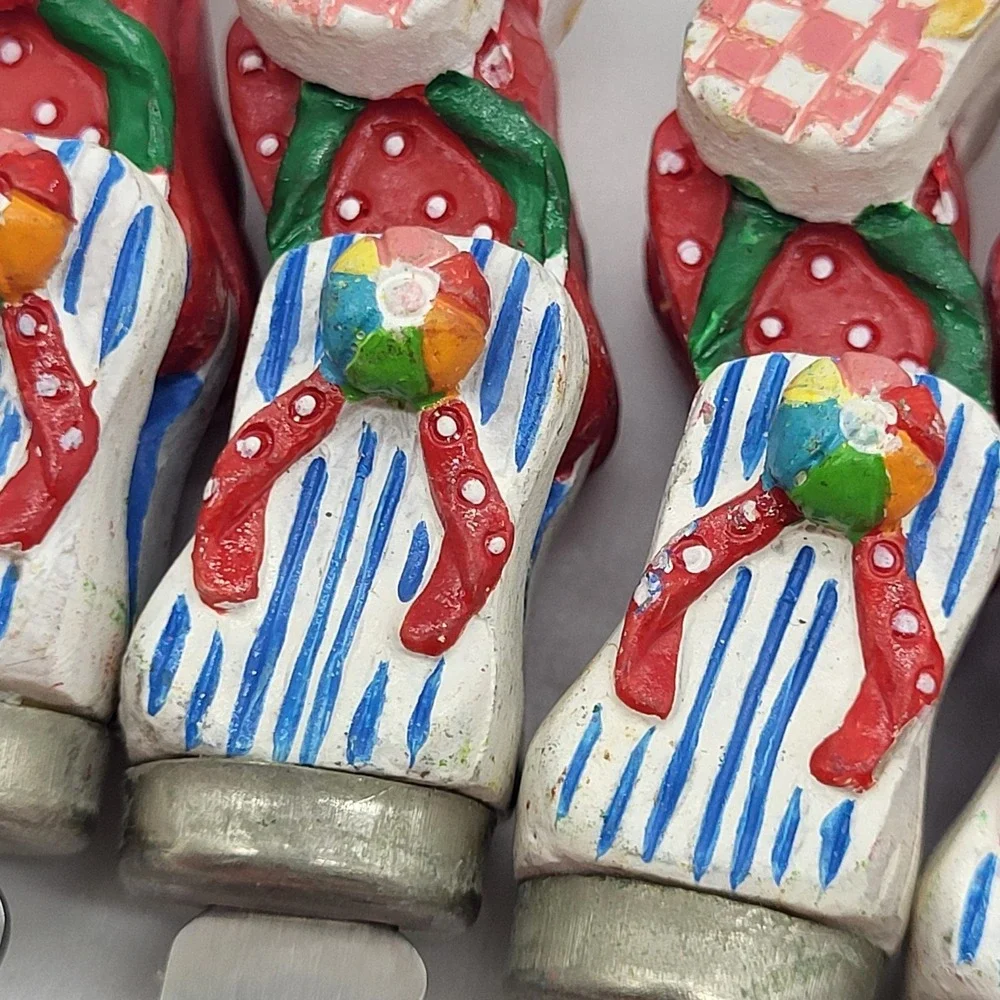 Appetizer Forks Novelty Flip Flop Seashell Summer Colorful Cocktail Set Of 8